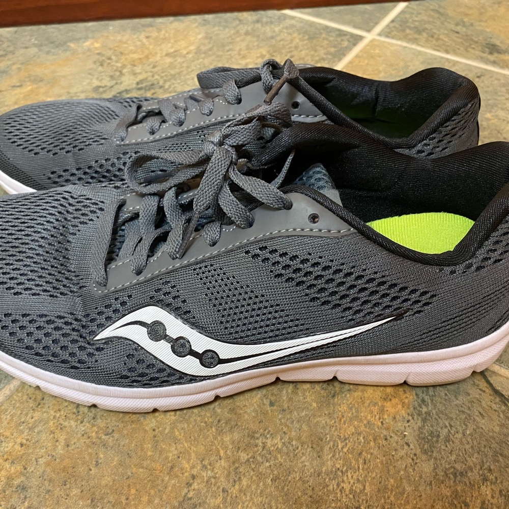 Saucony Gray and White Women's Running Sneakers